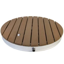 SUMMER FUN Outdoor Gartendusche "Shower UP", Runde Platte Ø 74 Cm, Mit Gartenschlauchanschluß