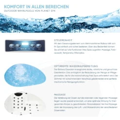 Whirlpool SPA Domenico 1200l, 216x216x92 Cm, 30 Düsen -Meyer Poolwelt 2810500 2810501 810502 Whirlpool Planet Spa Info 03 2