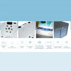 Whirlpool SPA Francisco 1000l, 184x124x75 Cm, 22 Düsen -Meyer Poolwelt 2810500 Whirlpool Planet Spa Francisco 02