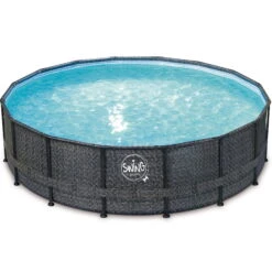 Polygroup Summer Waves Elite Frame Pool Rund - Rattan Dunkel Grau 549 X 132 Cm Solo (3000156) -Meyer Poolwelt 3000154Swing EliteWickerframe 4 HD NEU 2