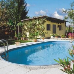 Waterman Stahlwandpool Set (7-teilig) Tief Oval 623 X 360 X 120 Cm, Stahl 0,4 Mm Weiß Folie 0,4 Mm Blau -Meyer Poolwelt 450101012O 2