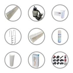 KWAD Styropor Pool Gran Canaria Komplettset 6,0 X 3,0 X 1,5m Mit 0,8 Mm Innenhülle Grau Inkl. Edelstahlleiter -Meyer Poolwelt 50002 KWAD Zubehoer