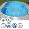 Stahlwandpool Set Oval Fererra 525x320x120 Cm, Stahl 0,6 Mm Weiß, Folie 0,6 Mm Blau, Einhängebiese -Meyer Poolwelt 503010250VS Stahlwandpool Set Ovalform 525x320x120cm