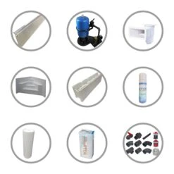 KWAD Styropor Pool De Luxe Komplettset 7,0 X 3,5 X 1,5m Mit 0,8 Mm Innenhülle Sand Inkl.Ecktreppe Rechts -Meyer Poolwelt 51222 Zubehoer