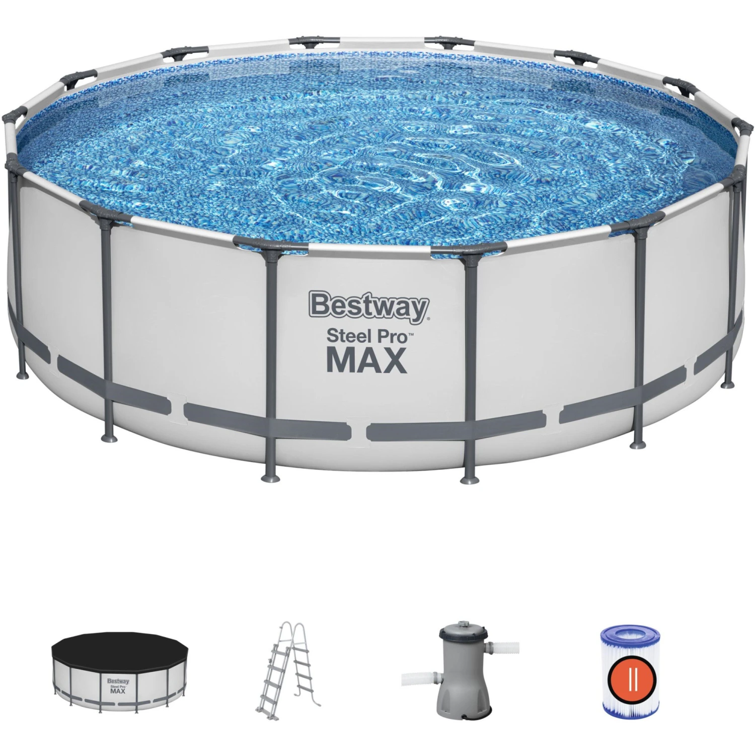 Bestway Steel Pro MAX Frame Pool Komplettset 427 X 122 Cm (Frame Pool ) 3 Bestway Steel Pro MAX Frame Pool Komplettset 427 X 122 Cm (Frame Pool )