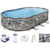 ​Bestway Power Steel Comfort Jet Series Frame Pool, Komplettset, Oval, 610 X 366 X 122 Cm (56719GS)