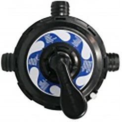 Sandfilteranlage 4 M³/h Pumpenleistung, 6-Wege-Ventil ,15kg Sand SF 128 -Meyer Poolwelt Ansicht 6 Wege Top Mount Ventil 6
