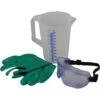Chemie-Sicherheitsmess-Set- Messbecher, Schutzbrille, Schutzhandschuh, Web Shop -Meyer Poolwelt Chemie Sicherheits und Dosierset