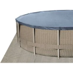Polygroup Summer Waves Frame Pool Set Rattan Braun 427 X 107 Cm (3000130) -Meyer Poolwelt Covergroundcloth P4J FramePool 1