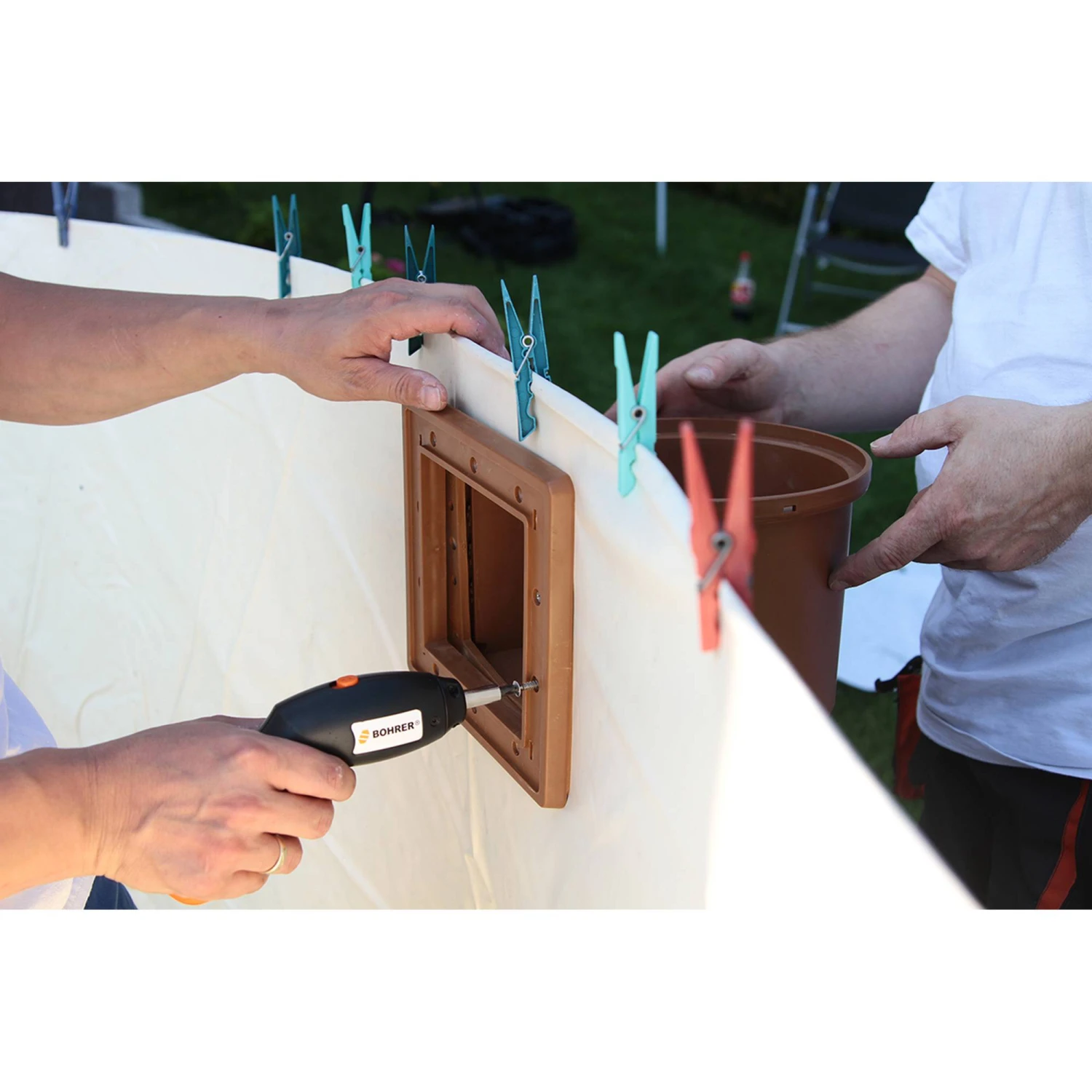 Waterman Stahlwandpool Rund 460x120cm, Stahl 0,45mm Steinoptik, Folie 0,3mm Blau, Overlap 8 Waterman Stahlwandpool Rund 460x120cm, Stahl 0,45mm Steinoptik, Folie 0,3mm Blau, Overlap – Bild 6