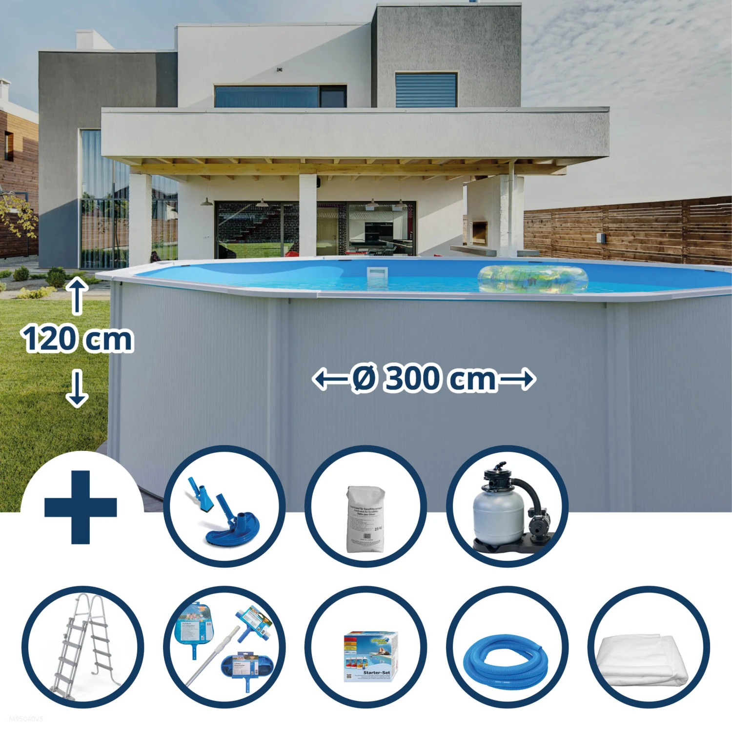 Waterman Stahlwandpool Set (9-teilig) Hoch Rund Eco 300 X 120 Cm, Stahl 0,4 Mm Weiß Folie 0,3 Mm Blau 3 Waterman Stahlwandpool Set (9-teilig) Hoch Rund Eco 300 X 120 Cm, Stahl 0,4 Mm Weiß Folie 0,3 Mm Blau