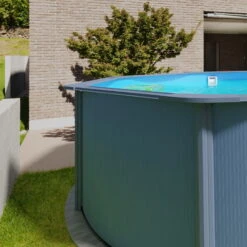 Stahlwandpool Rund Classic 450x120 Cm, Stahl 0,4 Mm Anthrazit, Folie 0,3 Mm Blau, Overlap -Meyer Poolwelt Planet Pool Stahlwandpool Classic anthrazit blau MS 06 1