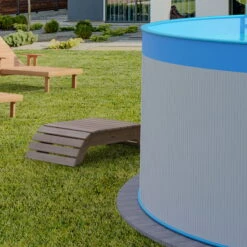 Waterman Stahlwandpool Rund 350x90 Cm, Stahl 0,3 Mm Weiß, Folie 0,2 Mm Blau, Overlap -Meyer Poolwelt Planet Pool Stahlwandpool weiss blau overlap OS 04 1