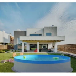 Stahlwandpool Rund 360x84 Cm, Stahl 0,3 Mm Weiß, Folie 0,2 Mm Blau, Overlap -Meyer Poolwelt Planet Pool Stahlwandpool weiss blau overlap OS 06 84erBecken