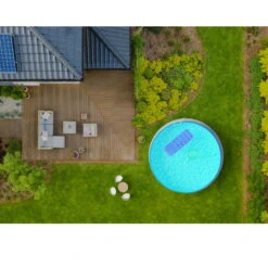 Waterman Stahlwandpool Rund 350x90 Cm, Stahl 0,3 Mm Weiß, Folie 0,2 Mm Blau, Overlap -Meyer Poolwelt Planet Pool Stahlwandpool weiss blau overlap OS 07 4