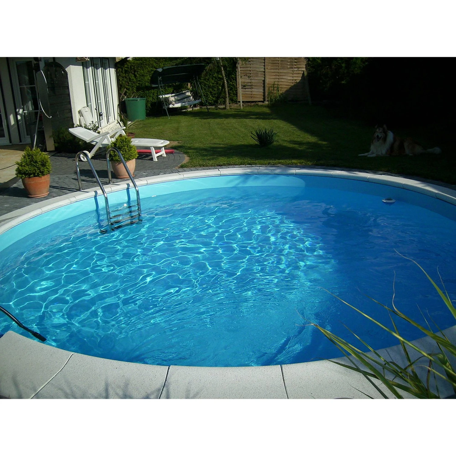 Stahlwandpool Set Rund Brasilia 300x120 Cm, Stahl 0,6 Mm Weiß, Folie 0,6 Mm Blau, Einhängebiese 8 Stahlwandpool Set Rund Brasilia 300x120 Cm, Stahl 0,6 Mm Weiß, Folie 0,6 Mm Blau, Einhängebiese – Bild 6