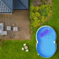 Stahlwandpool Achtform 650x420x120 Cm, Stahl 0,4 Mm Weiß, Folie 0,4 Mm Blau, Einhängebiese -Meyer Poolwelt S81009MSVS S81010MSVS S8140MSVS Stahlwandbecken Achtform Weiss Blau 06