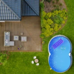 Stahlwandpool Achtform 650x420x120 Cm, Stahl 0,4 Mm Anthrazit, Folie 0,4 Mm Blau, Einhängebiese -Meyer Poolwelt S81068MSVS S81069MSVS S81073MSVS Stahlwandbecken Achtform Athrazit Blau 06 1