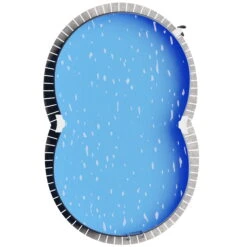 Stahlwandpool Achtform 650x420x120 Cm, Stahl 0,4 Mm Anthrazit, Folie 0,4 Mm Sand, Einhängebiese -Meyer Poolwelt S81081MSVS S81083MSVS Stahlwandbecken Achtform Athrazit Sand 09 n 1