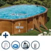 Stahlwandpool Set Oval Classic 500x300x120 Cm, Stahl 0,45 Mm Holzoptik, Folie 0,3 Mm Blau, Overlap -Meyer Poolwelt SETOV500HVS Stahlwandpool Set Ovalform 500x300x120cm k