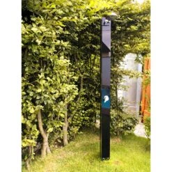 Solardusche Exquisit Aus Edelstahl Mit Glasfront 18l -Meyer Poolwelt Solardusche Exquisit im Garten