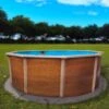Waterman Stahlwandpool Rund Classic 360x120 Cm, Stahl 0,45 Mm Holzoptik, Folie 0,3 Mm Blau, Overlap -Meyer Poolwelt Stahlwandpool Classic Holz 2