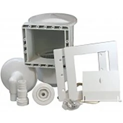 Waterman Stahlwandpool Rund Classic 240x120 Cm, Stahl 0,45 Mm Weiß, Folie 0,3 Mm Blau, Overlap -Meyer Poolwelt Standard Einbauskimmer mit Ruecklaufduese 3