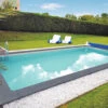 KWAD Styropor Pool Gran Canaria Komplettset 6,0 X 3,0 X 1,5m Mit 0,8 Mm Innenhülle Grau Inkl. Edelstahlleiter -Meyer Poolwelt Styropor Pool Gran Canaria Folie Grau