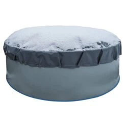 Waterman Luftkissen Poolabdeckung Aufblasbare Abdeckplane Rund Ø 4 M Grau/innen Beige Mit Ösen Und Kordelzug -Meyer Poolwelt luftkissen abdeckplane 02 4